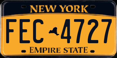 NY license plate FEC4727