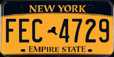 NY license plate FEC4729