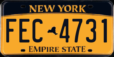 NY license plate FEC4731