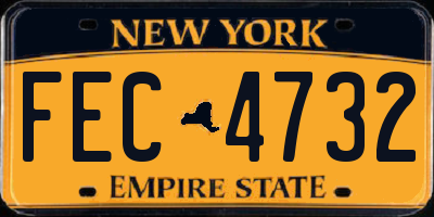 NY license plate FEC4732