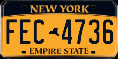 NY license plate FEC4736