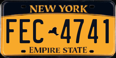NY license plate FEC4741