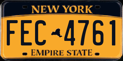 NY license plate FEC4761
