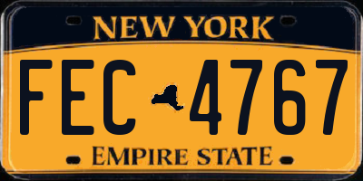 NY license plate FEC4767