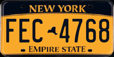 NY license plate FEC4768