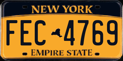 NY license plate FEC4769