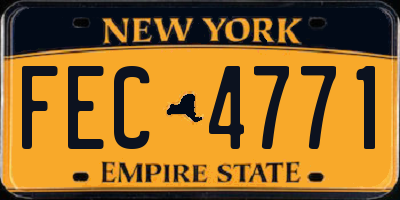 NY license plate FEC4771