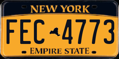 NY license plate FEC4773