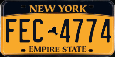 NY license plate FEC4774