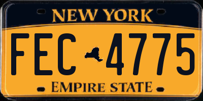 NY license plate FEC4775