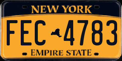 NY license plate FEC4783