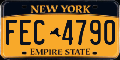 NY license plate FEC4790