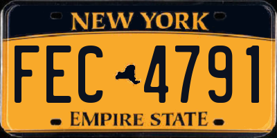 NY license plate FEC4791