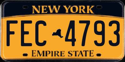 NY license plate FEC4793