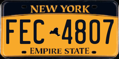 NY license plate FEC4807