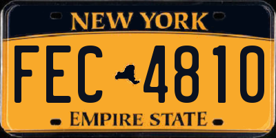 NY license plate FEC4810