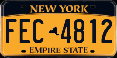NY license plate FEC4812