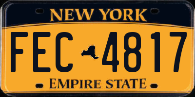 NY license plate FEC4817