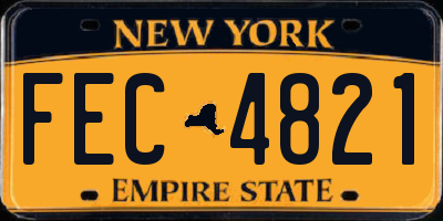 NY license plate FEC4821