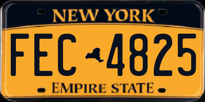 NY license plate FEC4825