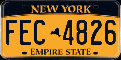 NY license plate FEC4826