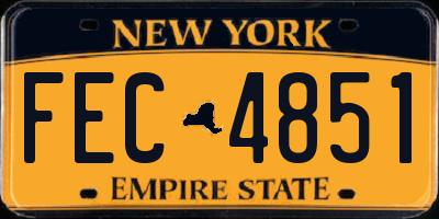 NY license plate FEC4851