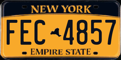 NY license plate FEC4857