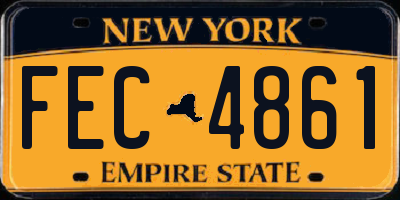 NY license plate FEC4861