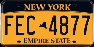 NY license plate FEC4877