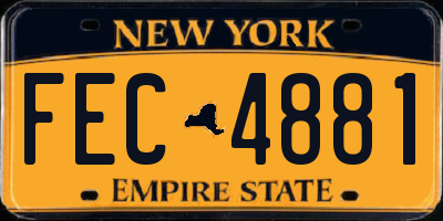 NY license plate FEC4881