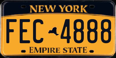 NY license plate FEC4888