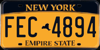 NY license plate FEC4894
