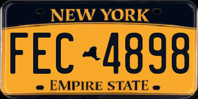 NY license plate FEC4898