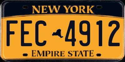 NY license plate FEC4912