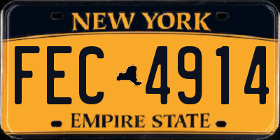 NY license plate FEC4914