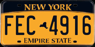 NY license plate FEC4916