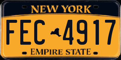 NY license plate FEC4917