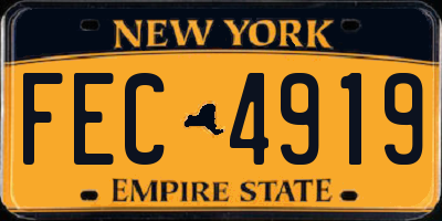 NY license plate FEC4919