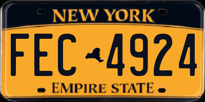 NY license plate FEC4924