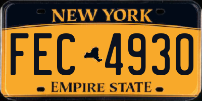 NY license plate FEC4930
