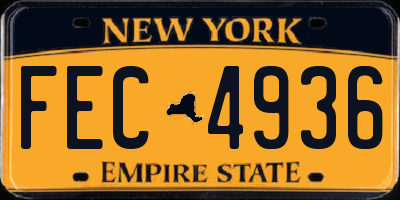 NY license plate FEC4936