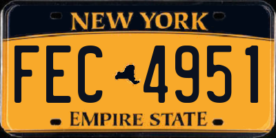NY license plate FEC4951
