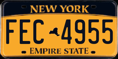 NY license plate FEC4955