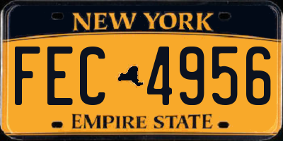 NY license plate FEC4956