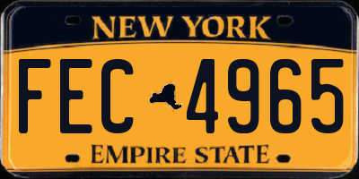 NY license plate FEC4965