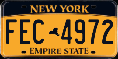 NY license plate FEC4972