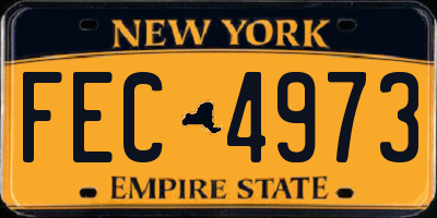 NY license plate FEC4973