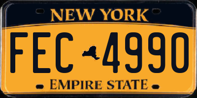 NY license plate FEC4990