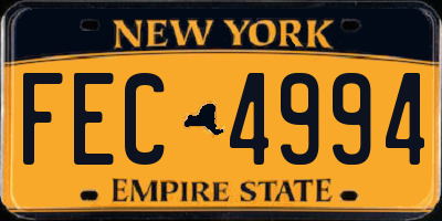 NY license plate FEC4994