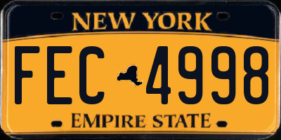 NY license plate FEC4998